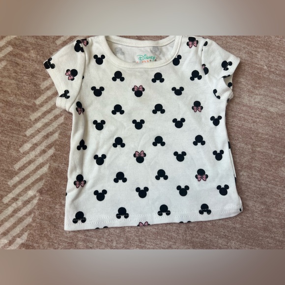 Disney Tee with Black Mickey and Pink Accents - Picture 1 of 2